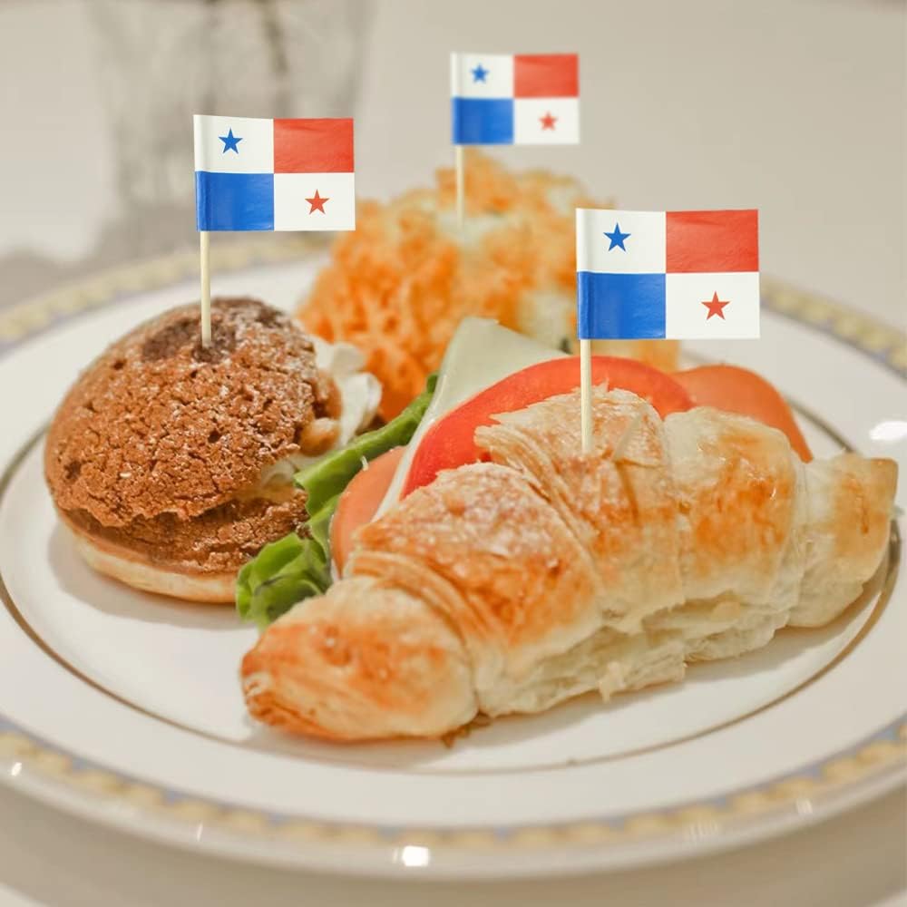 Panama Flag Panamanian Flag, Small Mini Panama Toothpick Flags for Food, Cupcakes, Cocktails, Appetizers, Bar Party Decorations