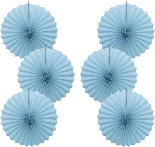 Blue Graduation Party Decor,Baby Blue Party Decorations,Christmas Baby Shower Decorations,Under The Sea Decorations,Blue Bachelorette Party 16in Hanging Paper Fans 30 Color DIY Set (Light Blue)