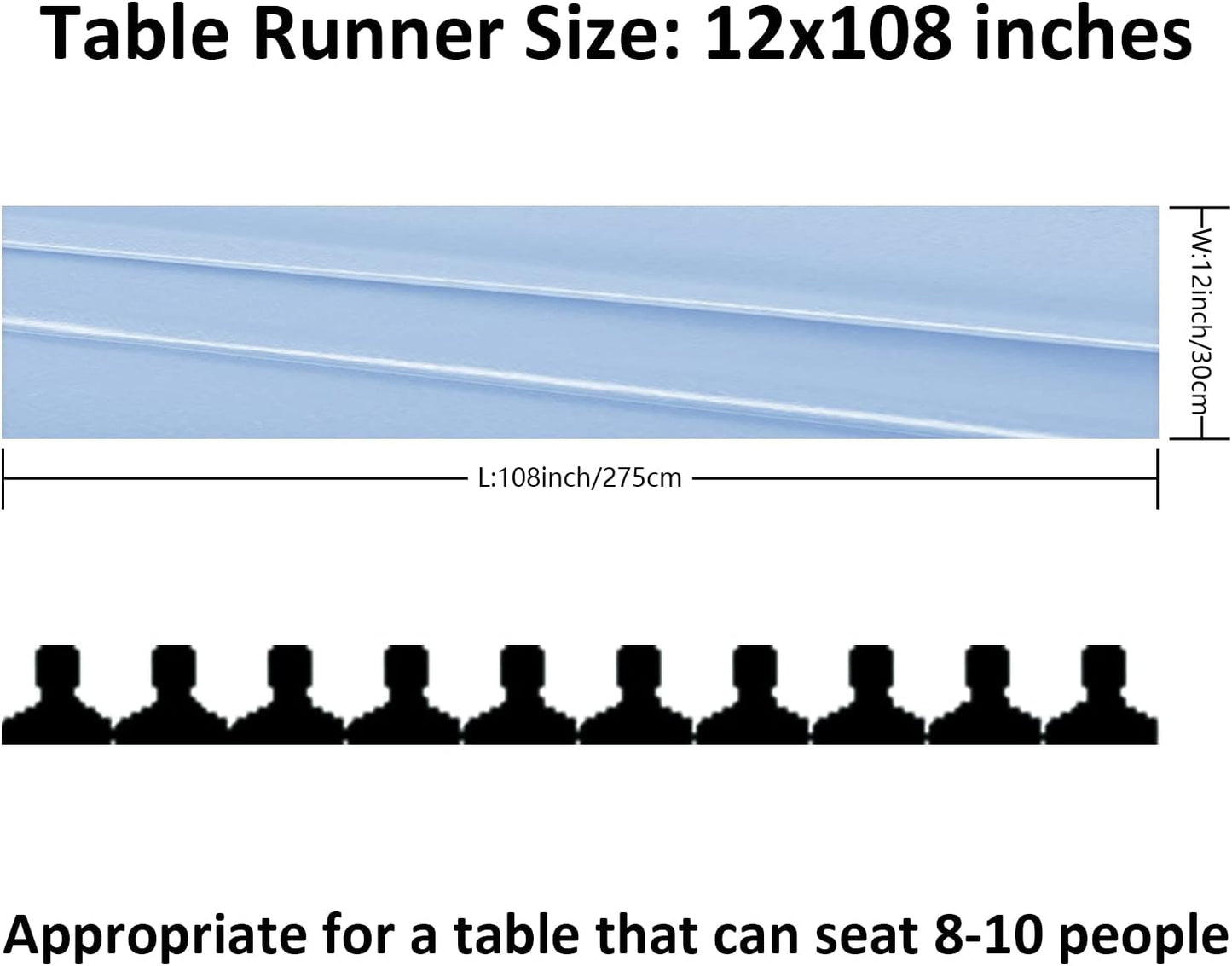 24Pack Table Runner 12 x 108 Inches Satin Silk Table Runner for Wedding, Birthday Party, Banquets, Graduations Decoration, fit Rectange and Round Table-Blue Mist