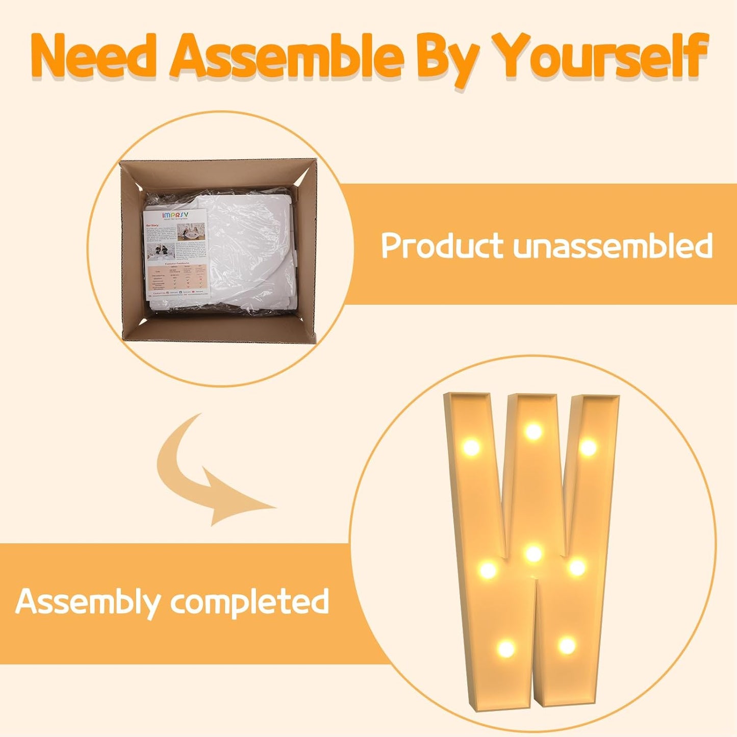 Marquee Letters 3 Feet Tall Large Light Up Letters W Happy Birthday Decorations Wedding Engagement Party Decor Yellow Light Birthday Decorations Balloon Arch Kit Foam Sign W