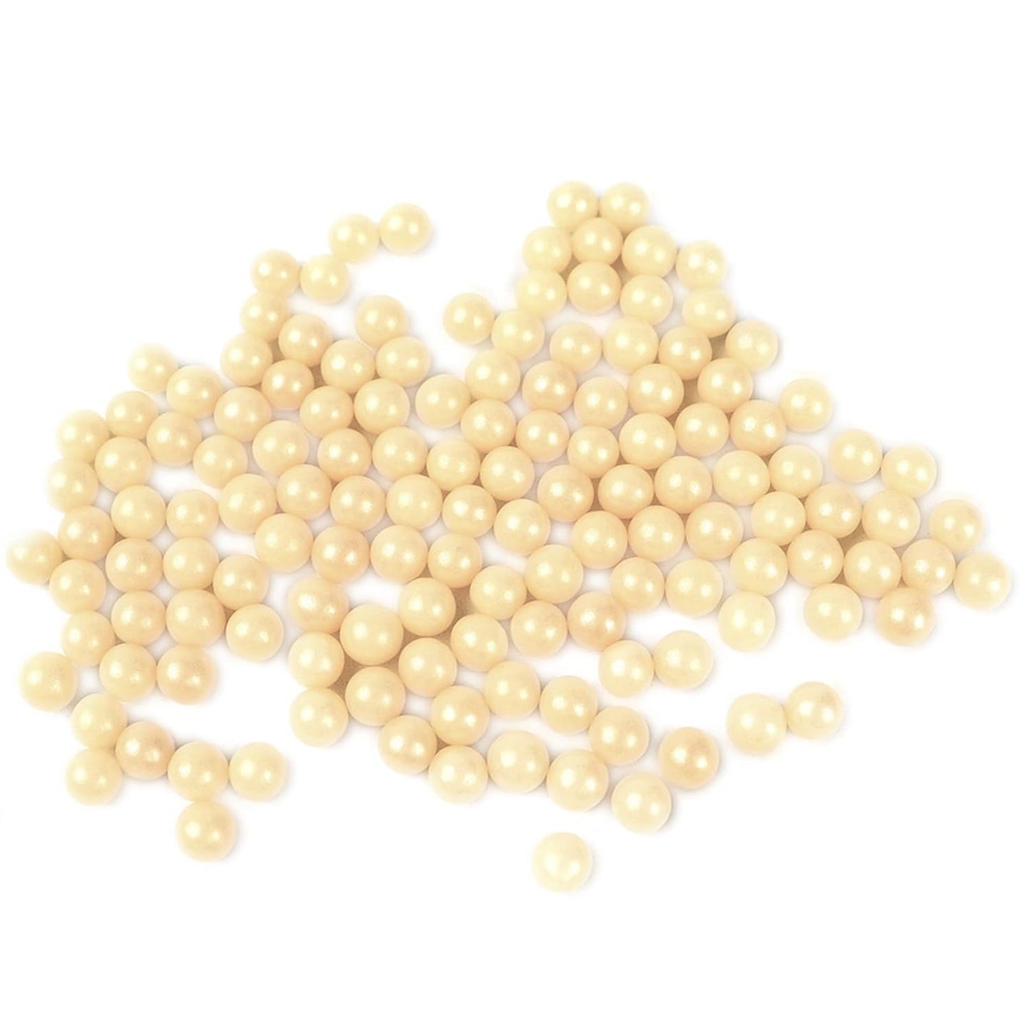 O'Creme Ivory Edible Sugar Pearls Cake Decorating Supplies for Bakers: Cookie, Cupcake & Icing Toppings, Beads Sprinkles For Baking, Certified, Candy Sugar Ball Accents (5mm, 11 Lbs)