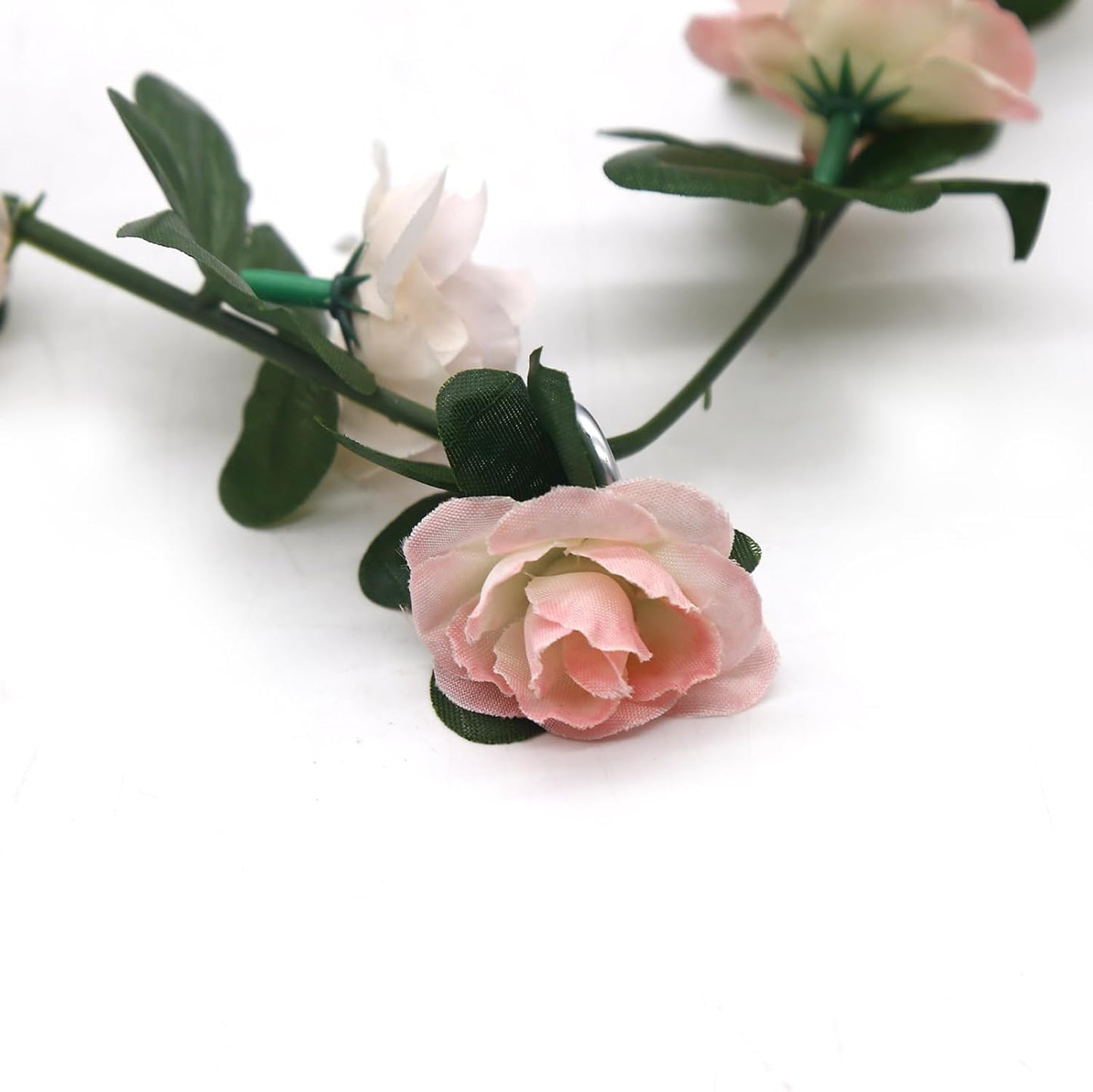 12 PCS 98.4 FT Artificial Flower Garland Rose Garland for Wedding Room Decor（12,Light Pink）