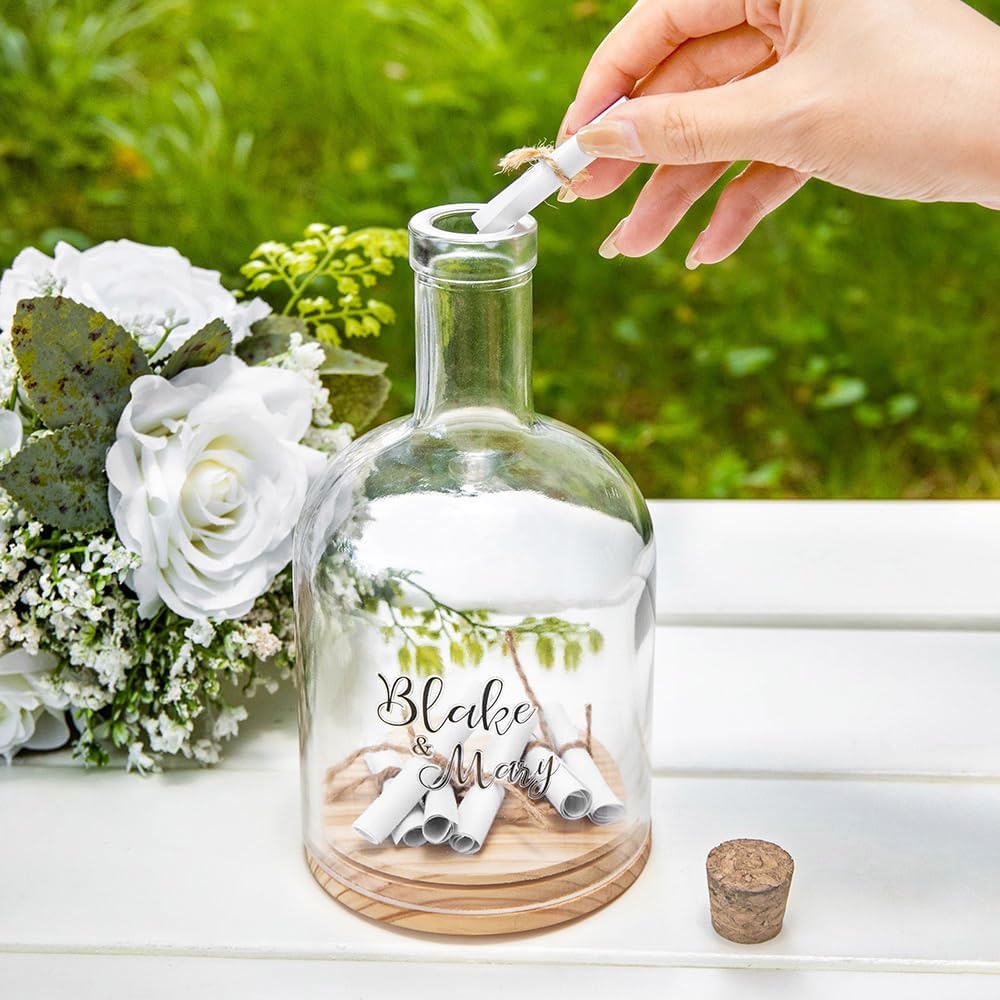 callie Personalized Message in a Bottle Wedding, Custom Couple Names Text on Wedding Guest Book Wedding Reception with Card, Wedding Essentials Wedding Decor Bridesmaid Gifts for Her Him