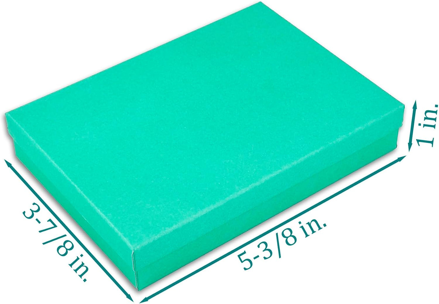 TheDisplayGuys - 25-Pack #53 Kraft Paper Cardboard Gift Boxes/Jewelry Cases w. Cotton Padding & Lid - Teal Green - (5.4" x 3.9" x 1.0")
