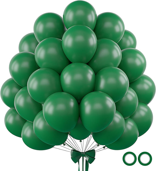 110pcs Dark Green Balloons 12 Inch Green Latex Balloon Arch Kit for Birthday Baby Shower Anniversary Graduation Wedding Party Decorations