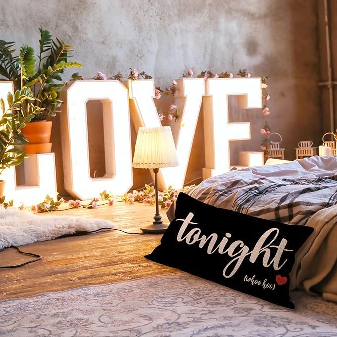 Mancheng-zi Bridal Gift,16x24 Pillow Cover,Bridal Shower Gifts,Funny Couples Reversible Linen Pillow Cover, Bachelorette Party Gifts,Bridal Gifts for Bride,Wedding Gifts for Bride(Black)