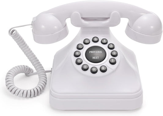 Guest Book Audio Wedding Phone,Record Voice Messages,Retro Guest Book for Wedding or Birthday Party Message Voicemail,Save The Blessings of Your Relatives and Friends（White）