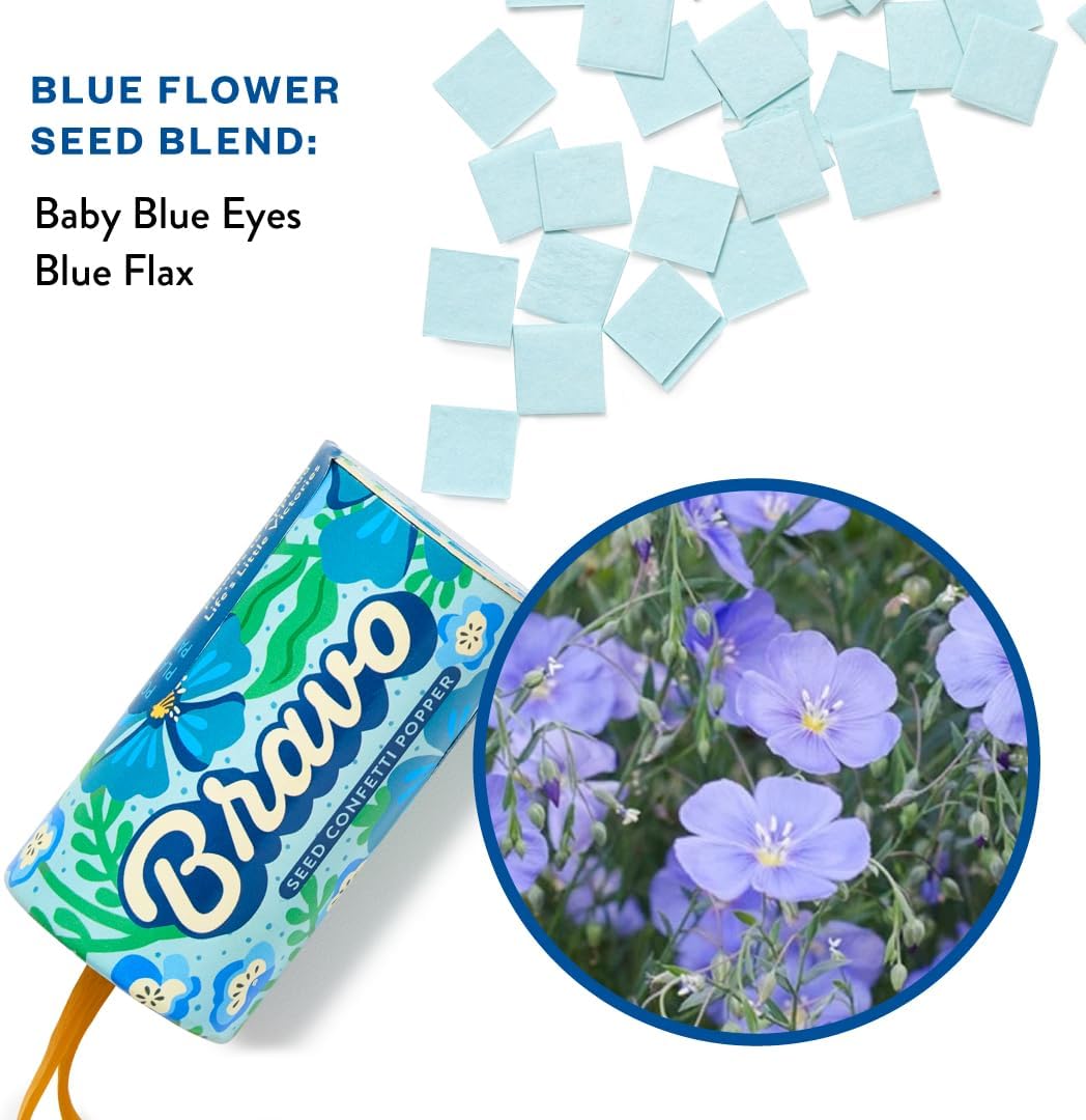 Modern Sprout Plantable Seed Paper Confetti Poppers Refill Packs (12 Pack/100pc) - Plastic-Free Refill for Creative Gardening - Wildflower Seeds for Kids Garden Party Favors & Birthday Poppers - Bravo