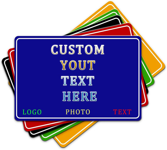 Custom Sign, Personalized Metal Signs with Your Text, Photo, Customized Signs for Office Business Workplace Home Bar Indoor, Outdoor