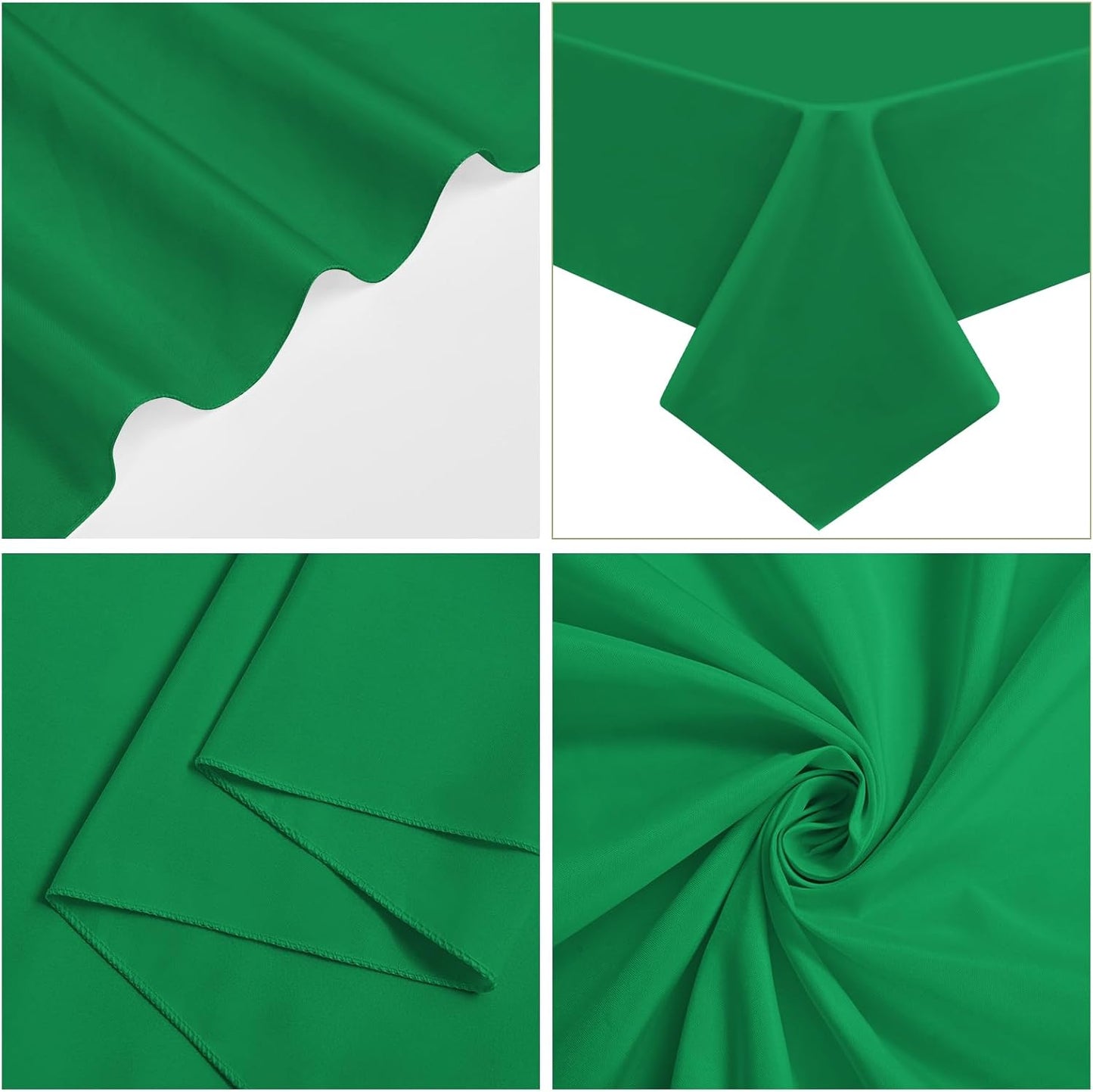 10 Pack Green Tablecloths for 6ft Rectangle Tables 60 x 102 Inch - Polyester Table Cover Stain and Wrinkle Resistant Washable Fabric Table Clothes for Wedding Party Banquet Reception Restaurant