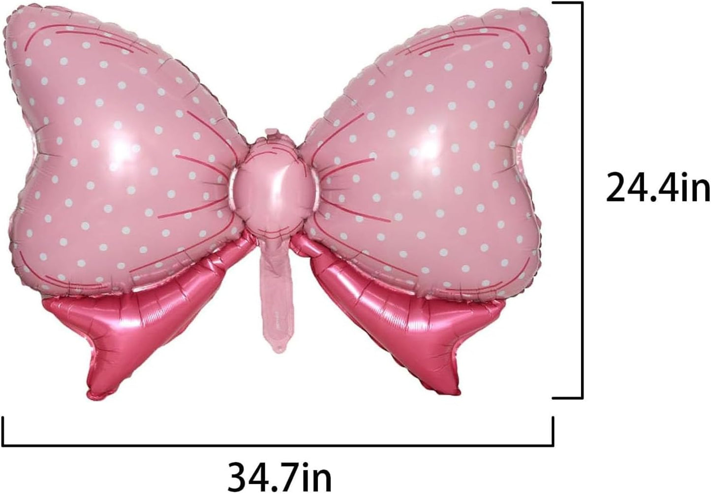 36 Inches Bow Foil Balloon Huge Bowtie Pink Balloon for Baby Shower, Wedding, Kids Theme Party Decoration (Pink1)