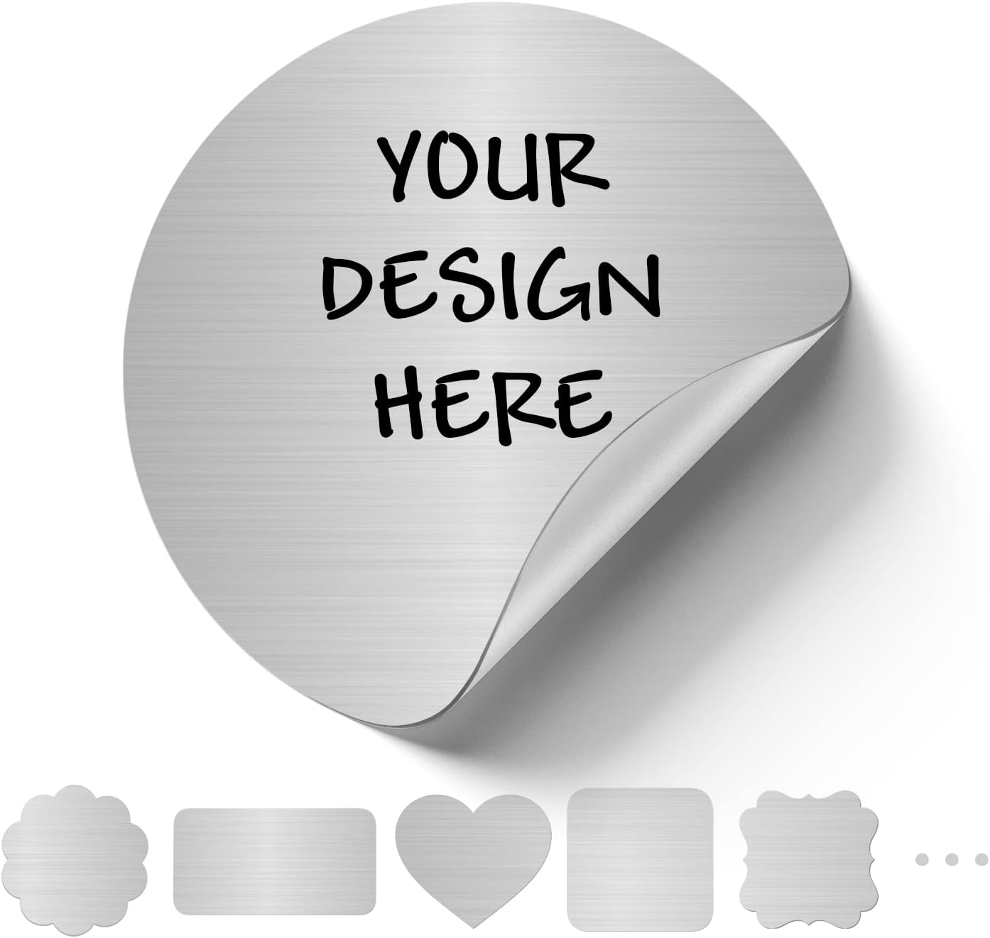 Custom Logo Stickers for Business, Personalised Logo Labels, Waterproof, Perfect for Branding & Packaging (Brushed Silver)