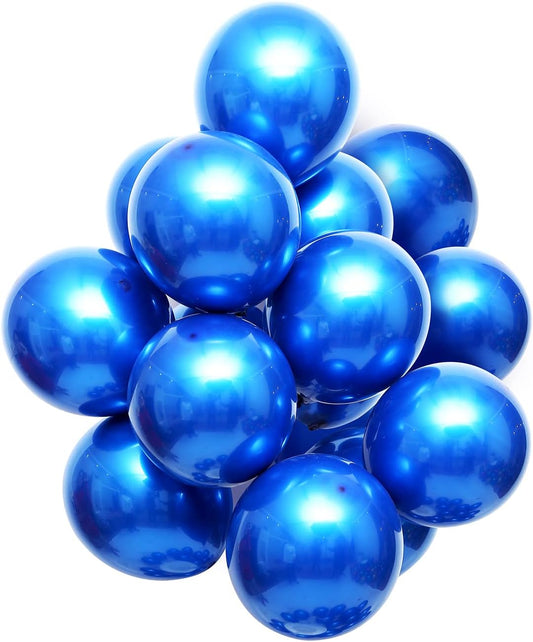 Metallic Royal Blue Balloons 50pcs 10 inch Metallic blue balloons Double layer blue balloons are more durable suitable for wedding birthday party balloon decoration