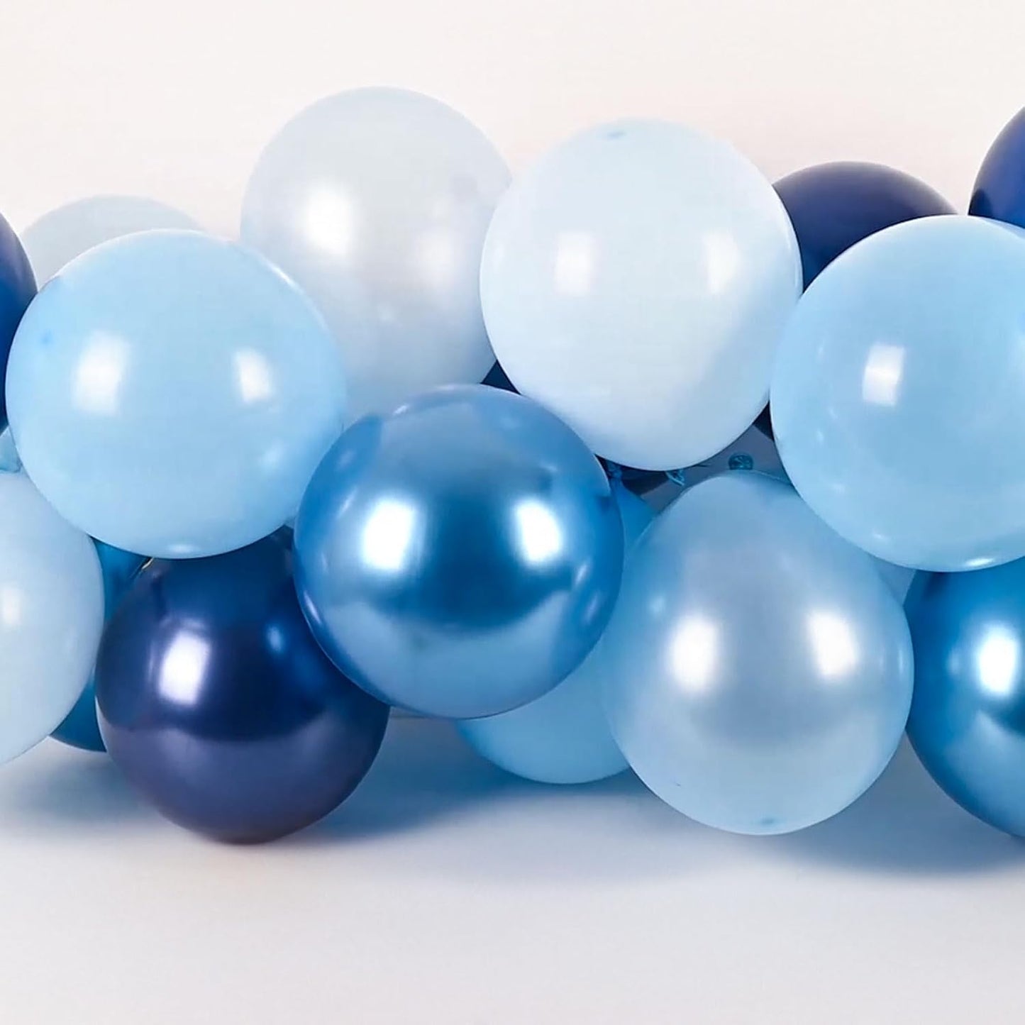 Blue Balloon Set, 60 Packs 12 Inches Metallic Balloons Pearl Macaron Baby Blue Balloon Light Blue Mixed Ballons for Bridal Shower, Baby Shower, Birthday, Wedding Party