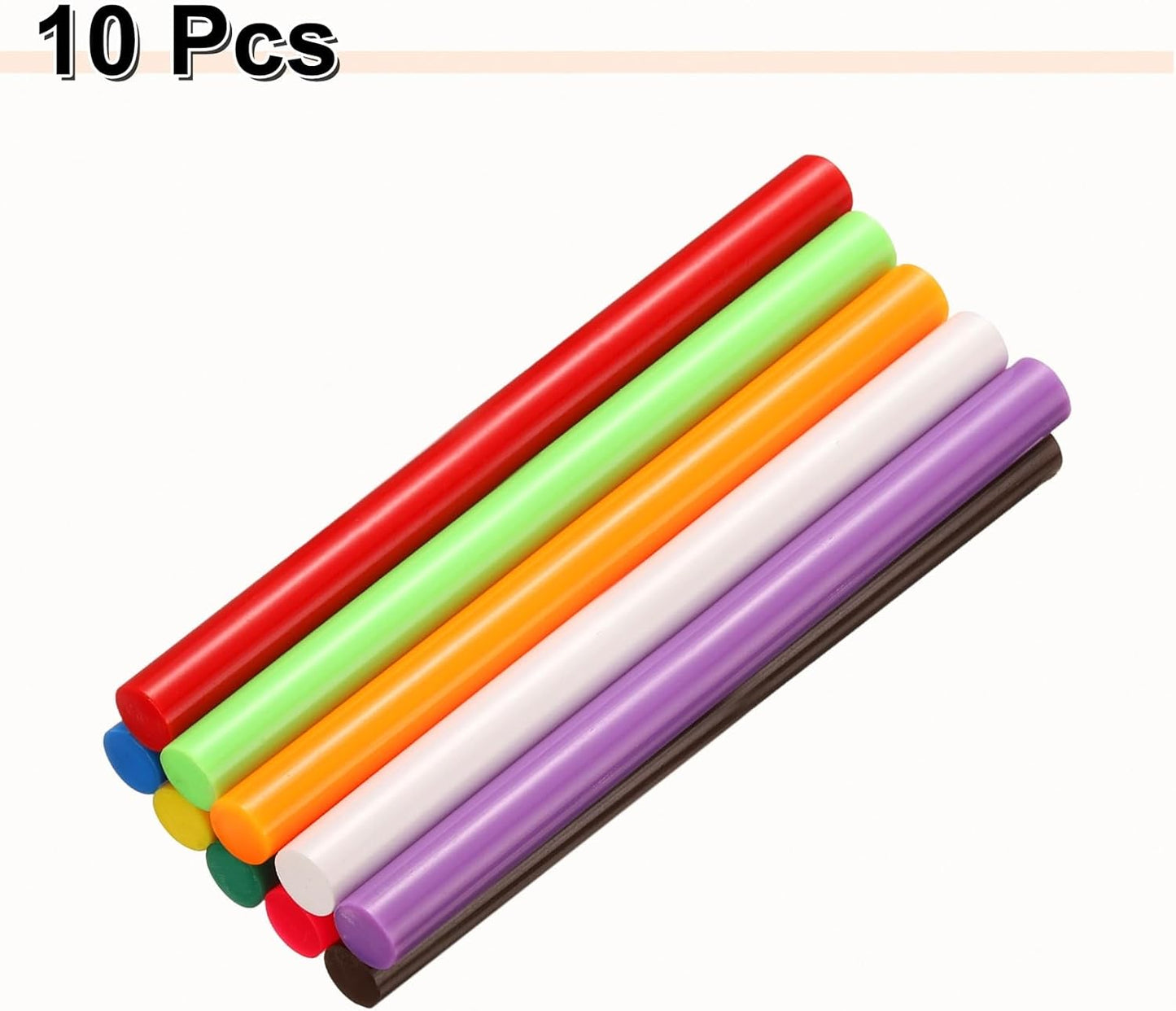 HARFINGTON 10pcs Hot Glue Sticks 0.43" Dia x 5.91" Long EVA Mini Hot Melt Adhesive Glue Stick for Hot Melt Gun Wood Plastic Glass Flowers Fabrics Foam, Multicolor