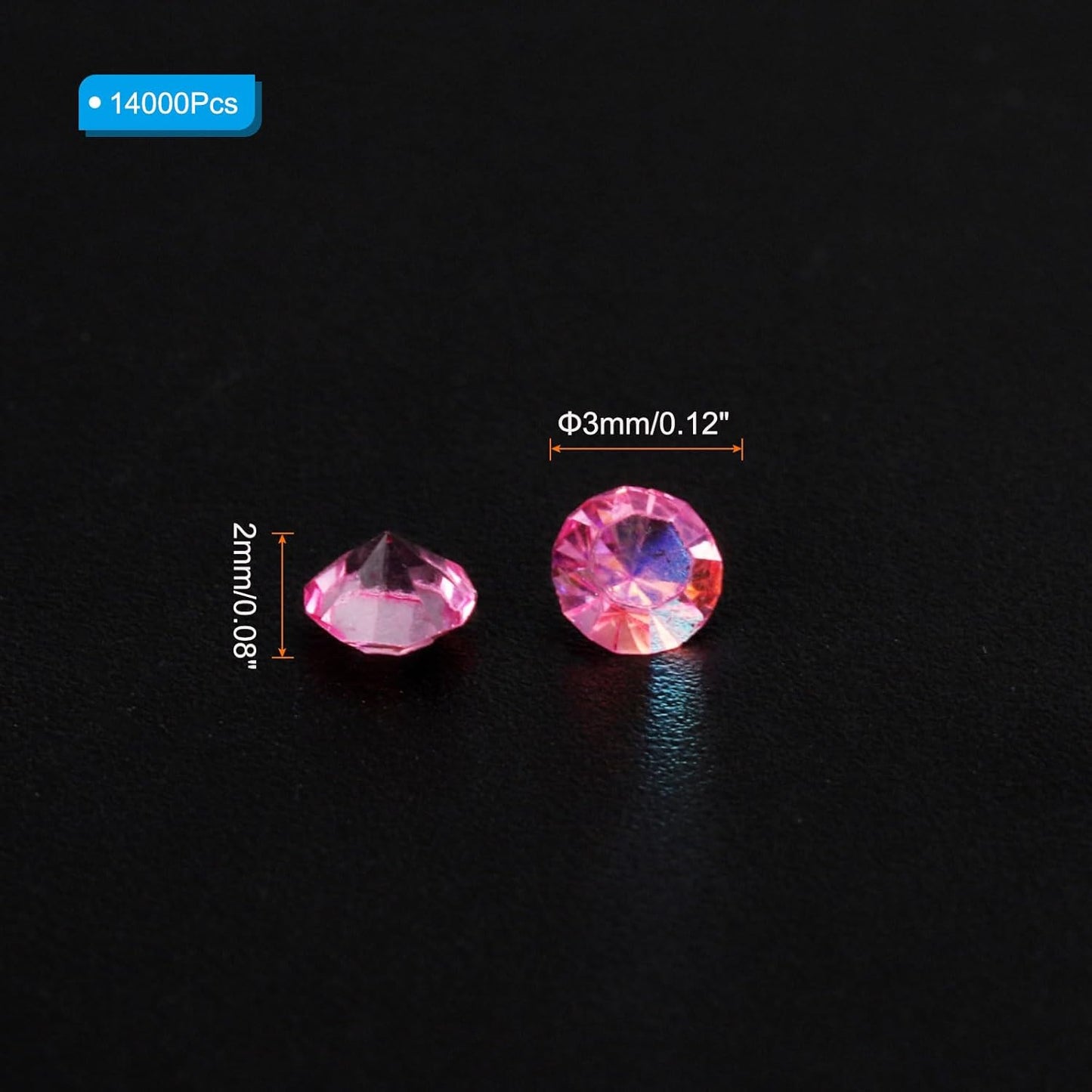 PATIKIL 14000Pcs Wedding Table Scatter Confetti Crystals 3mm Acrylic Diamonds Vase Fillers Gems for Table Centerpiece Decorations Bridal Shower Party, Red-Violet AB
