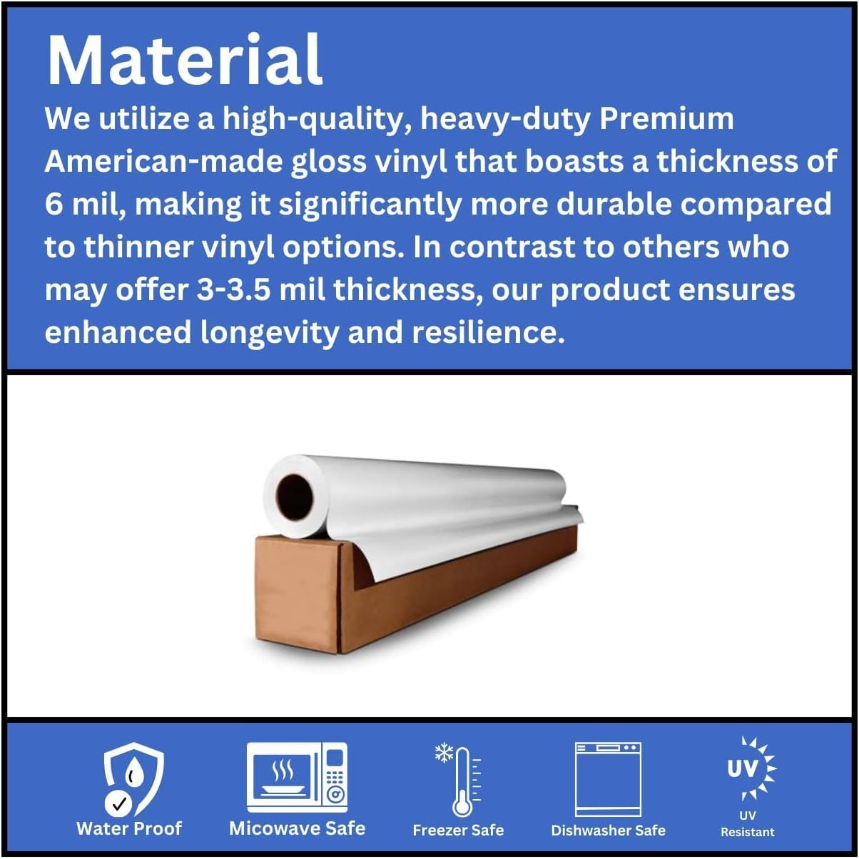 Custom Stickers Vinyl Waterproof Dishwasher Safe, UV Resistant 1.5-10 in. Make Your Own Personalized Stickers Labels for Your Brand, Text Image, or Logo. Made USA