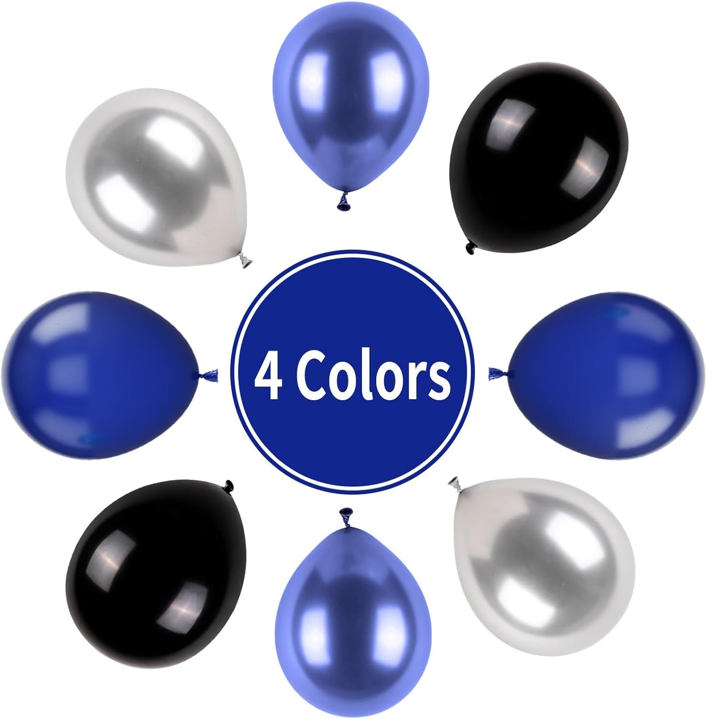 Blue and Black Balloons, Navy Blue and Silver Balloons Metallic Silver Dark Blue Balloon Party Latex Balloon Black Blue Ballons for Kids Adults Birthday Space Party Wedding Baby Shower