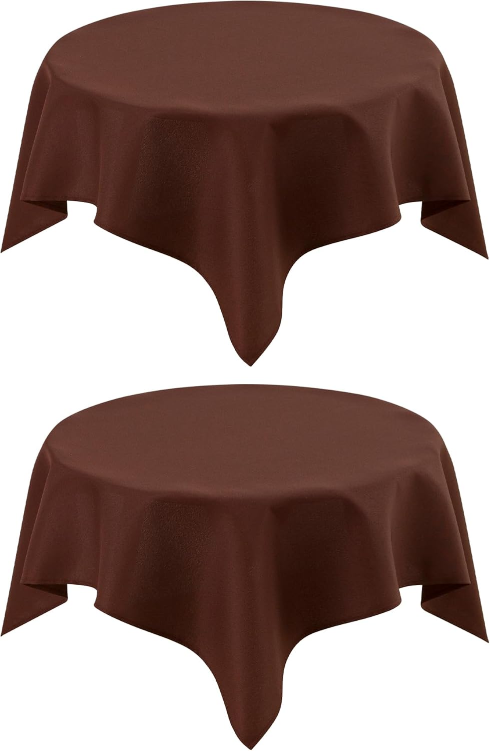 2 Pack Small Square Table Cloth 36X36 Inch Chocolate Washable Fabric Tablecloth Polyester Solid Table Cover for Night Stand End Table Side Table Outdoor Indoor