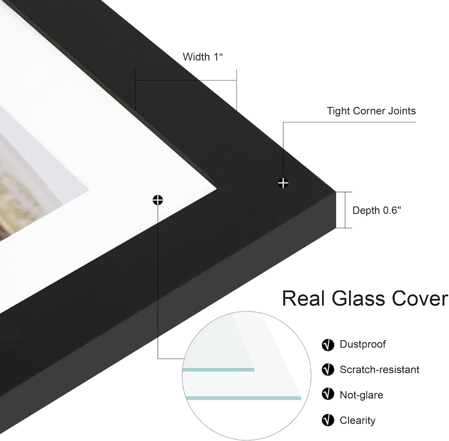 13x39 Puzzle Frame 2 Packs, Real Glass and Black Wood Frame, Display Panoramic 13 x 39 Picture Frames - Horizontal or Vertical Wall Mounting