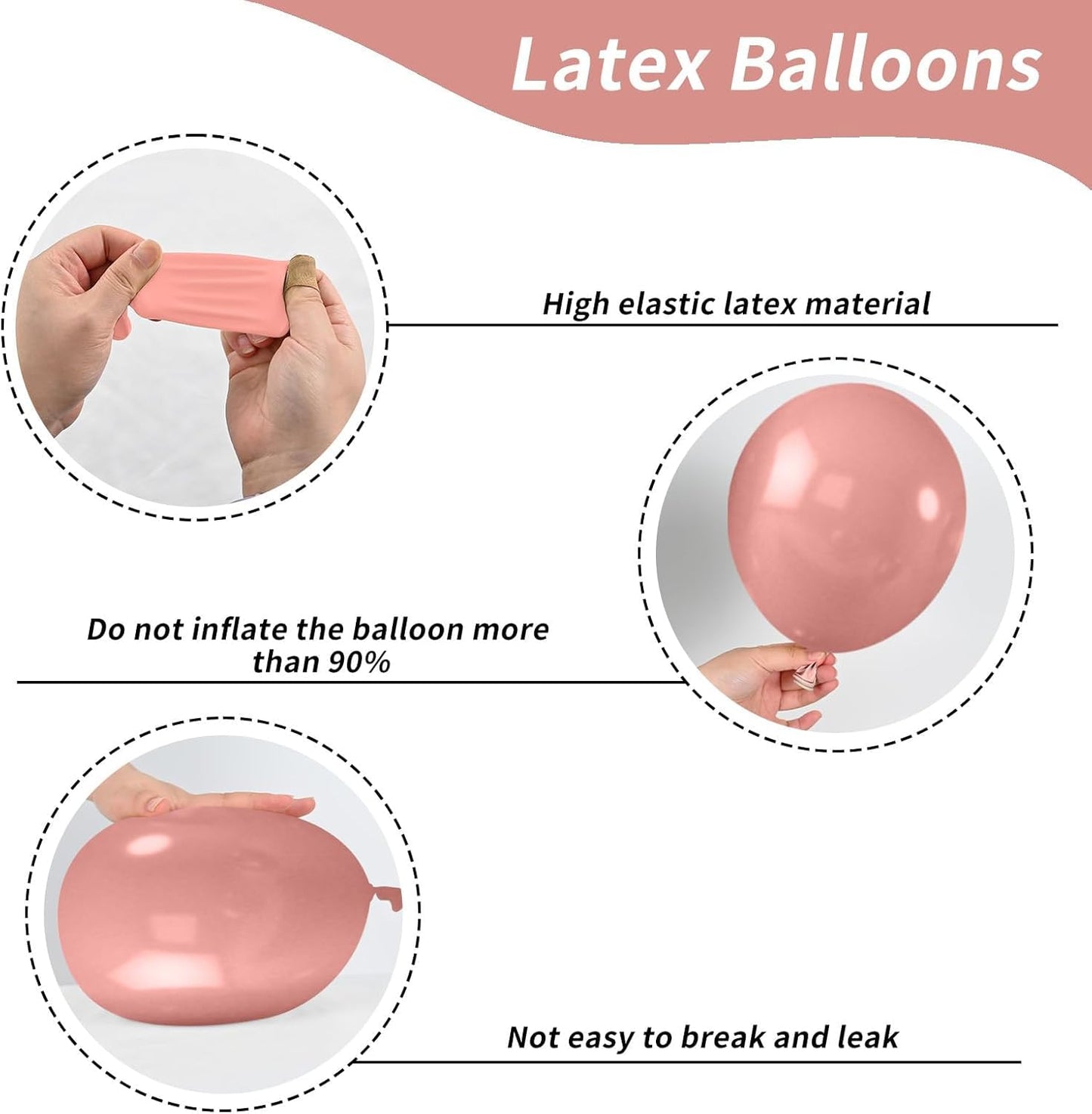 Retro Blush Pink Party Balloons, 52 PCS 12 Inch Metallic Chrome Rose Gold Dusty Pink Maca Orange Beige Latex Balloons with Rose Gold Confetti Balloons for Birthday Wedding Baby Shower Party Decoration