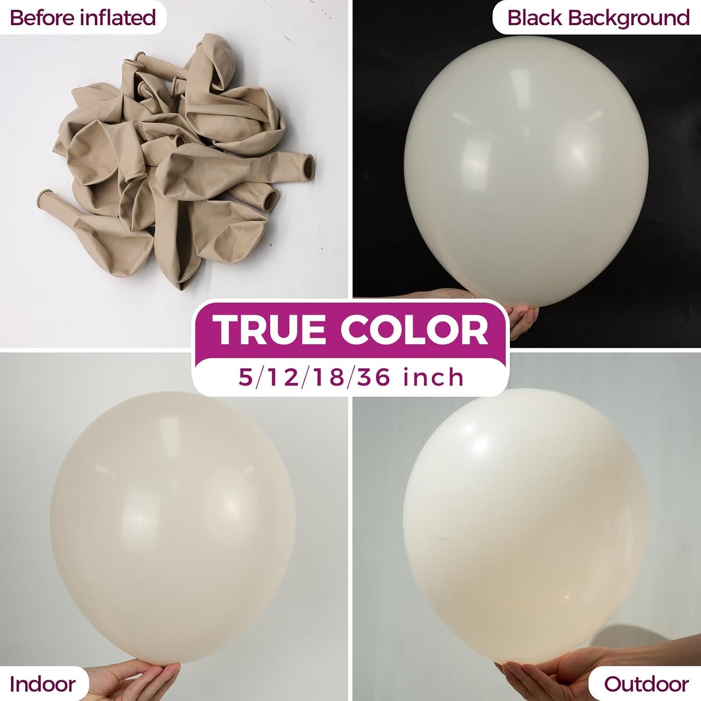 Bezente White Sand Latex Party Balloons - 150 Pack 5 inch Matte Sand White Helium Balloons for Birthday Wedding Bridal Shower Gender Reveal Party Decoration