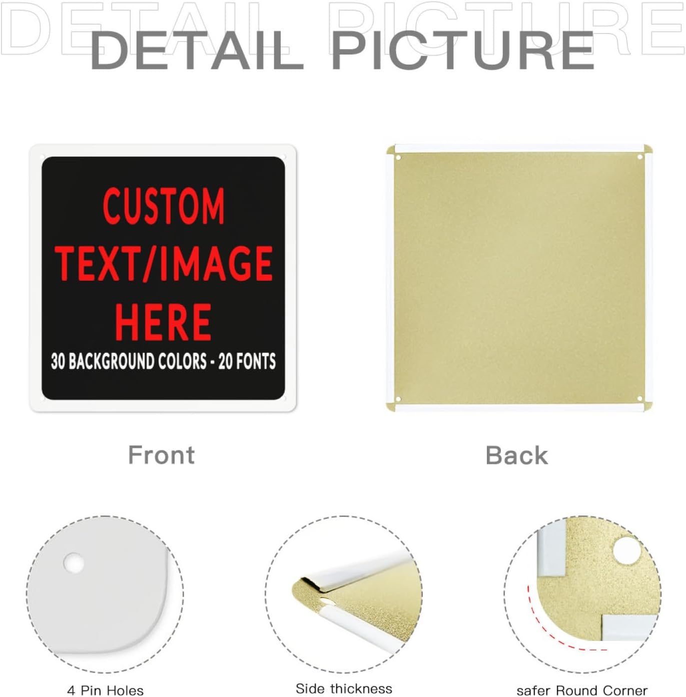 Custom Sign Personalized Custom Metal Sign, Customize For Office, Business, Workplace, Office, Home, Delivery Signs 8x8