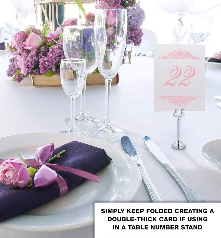 Paisley Wedding Table Numbers (Select Color/Quantity), Champagne, Pink, 1-200, Double Sided, Tent or Use in a Stand, Great for Parties & Restaurants - Made in the USA