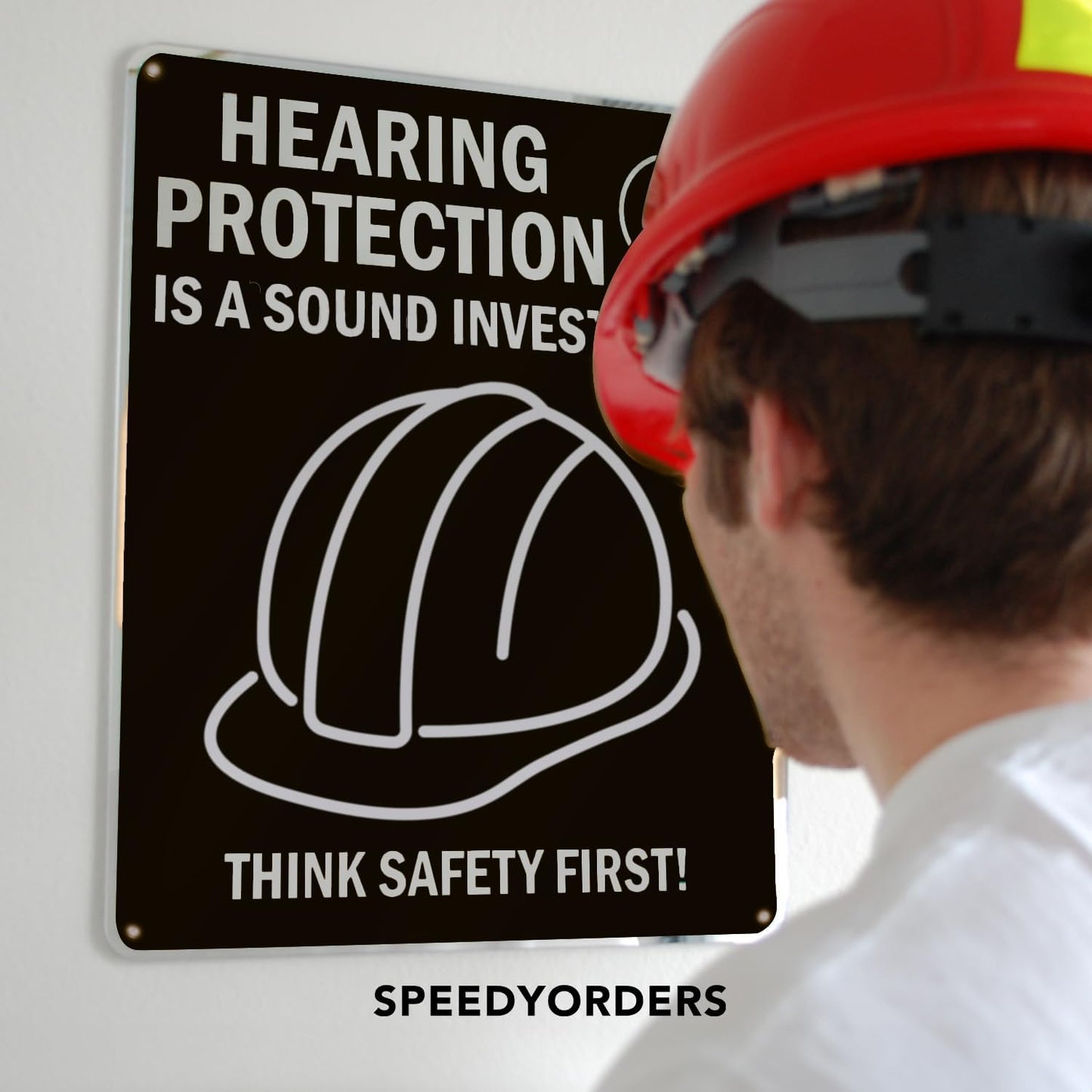 SPEEDYORDERS Custom Outdoor Metal Signs, Personalized Aluminum Signs, Customized Safety Signs, Metal Business Signs, Waterproof Outdoor Business Signs, White Aluminum (Black & Yellow, 12x8 In)