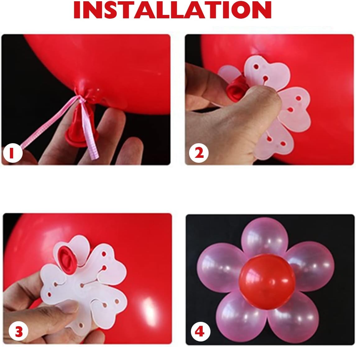 GXXMEI 102PCS Flower Balloon Clips and Holders for Balloon Arch - Baby Shower, Wedding, Birthday Party Decorations
