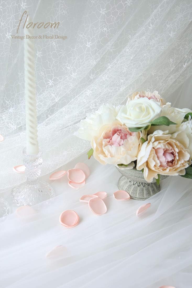 Floroom 300pcs Rose Petals Blush Faux Silk Flower Petals for Wedding Flower Girl Basket Pink Aisle Scatter Dinner Table Centerpieces Party Confetti Bridal Shower Romantic Night Decoration