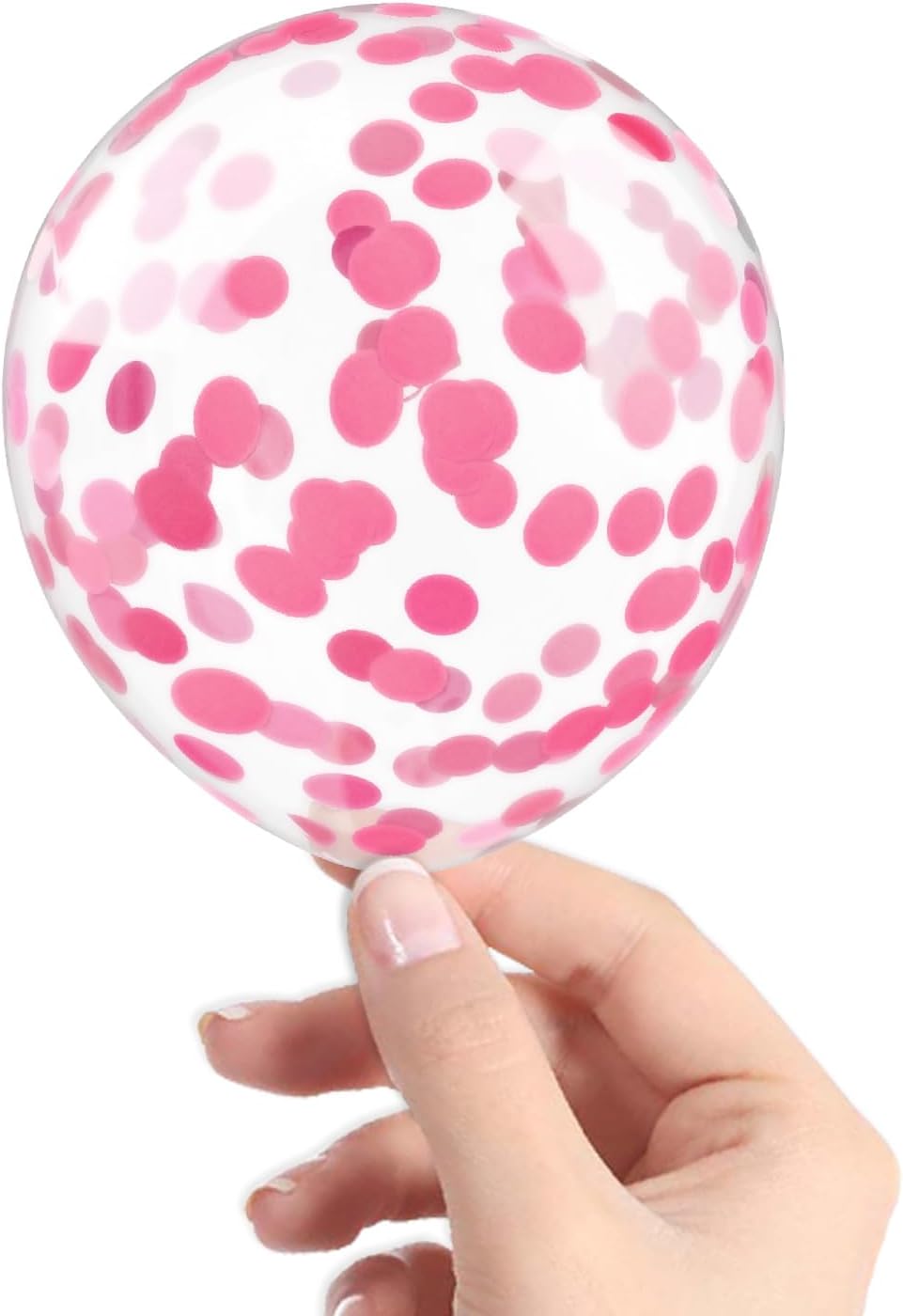 Pink Confetti Balloons, 40 Pcs 5 Inch Clear Balloons with Confetti Inside for Birthday Party Graduation Engagement Cake Topper Decor Bridal Shower Baby Shower Decoration Supplies