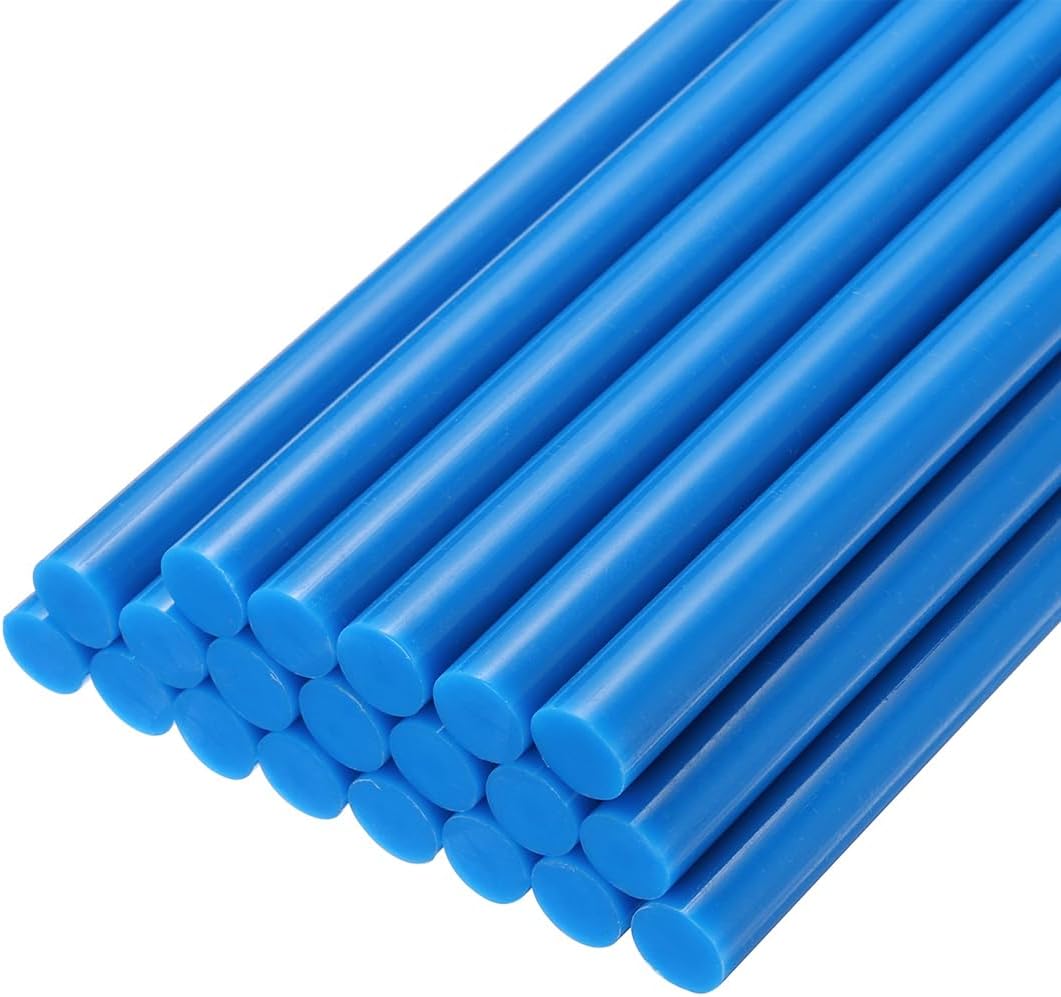 uxcell 20pcs Hot Glue Sticks for Glue Gun 7mm/0.28-inch x 10-inch Mini Hot Melt Adhesive Glue Stick Blue