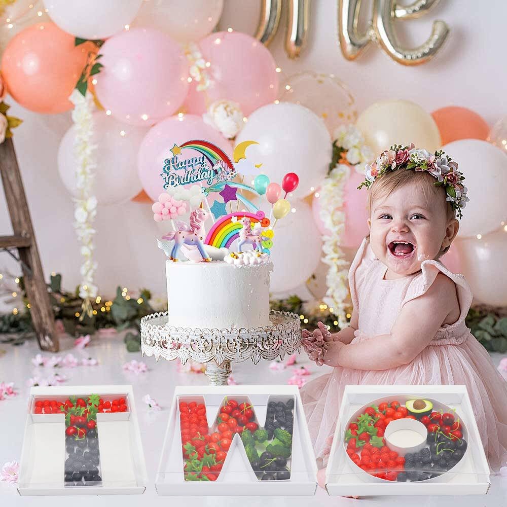 12" Fillable Cardboard Letter Charcuterie Gift Cupcake Box With Cover Sweets Packaging (W)