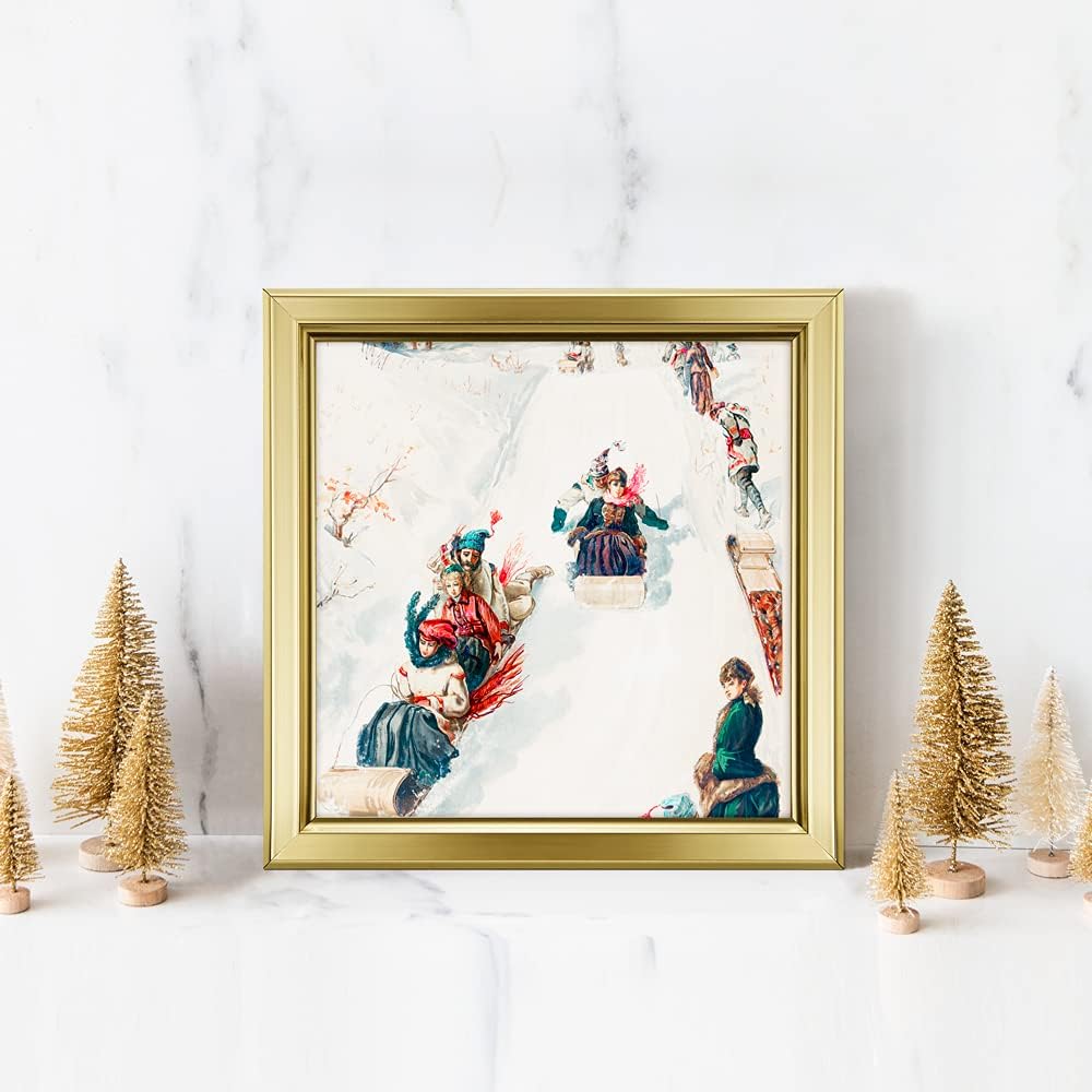 LaVie Home 4x4 Picture Frames (12 Pack, Gold) Simple Designed Photo Frame with High Definition Glass for Wall Mount & Table Top Display, Set of 12 Classic Collection