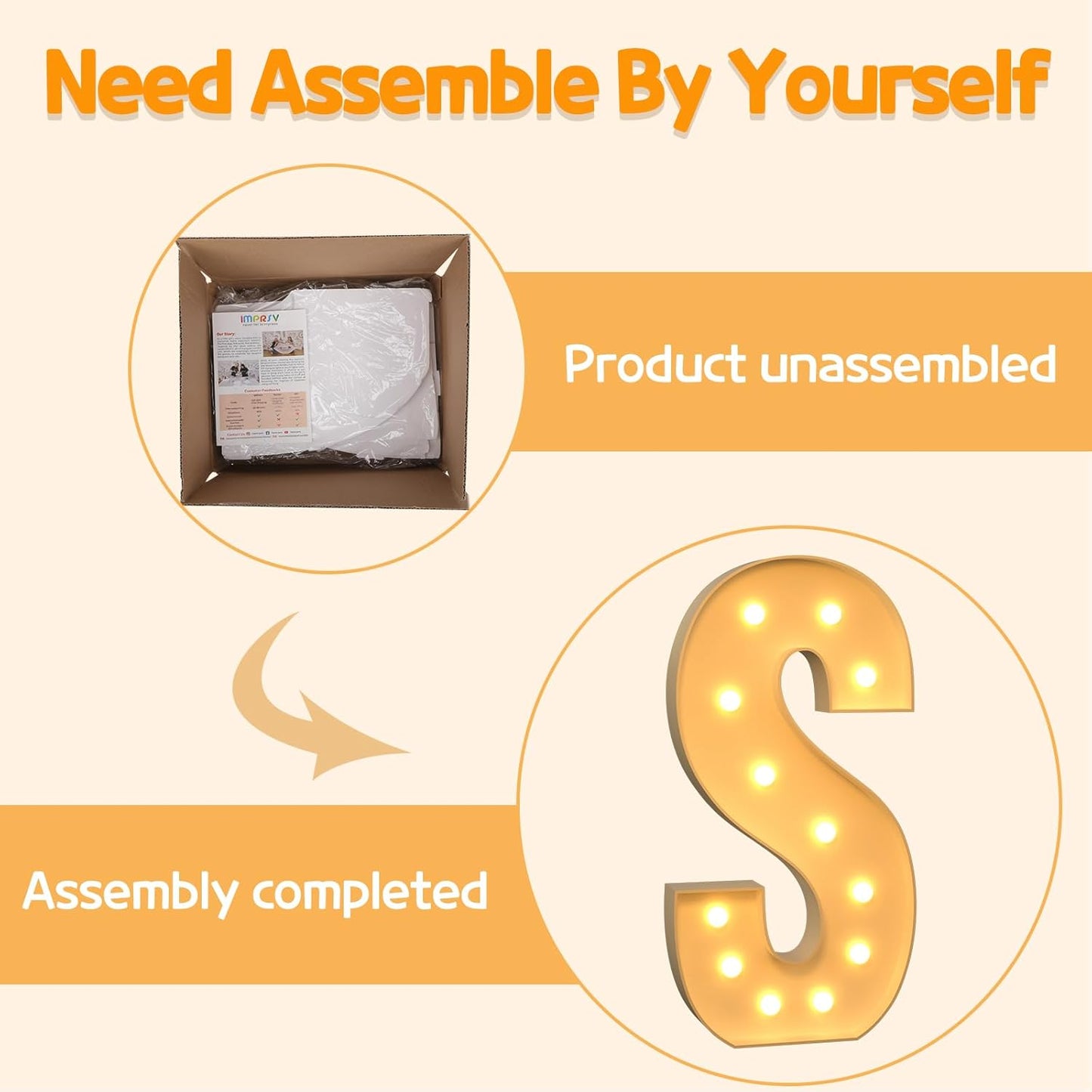 Marquee Letters 4 Feet Tall Large Light Up Letters S Wedding Mr and Mrs Sign Marry Me Engagement Party Decor Yellow Light Birthday Decorations Balloon Arch Kit Foam Sign S