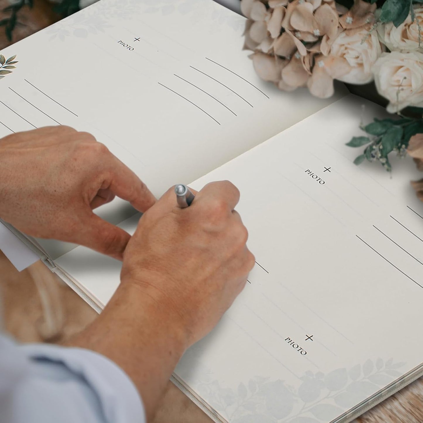 Vienrose Wedding Guest Book Set with 2 Vow Books and A Guest Book,Sign-in Book Personalized Linen Guestbook Polaroid Guest Book Wedding Reception Registry Book