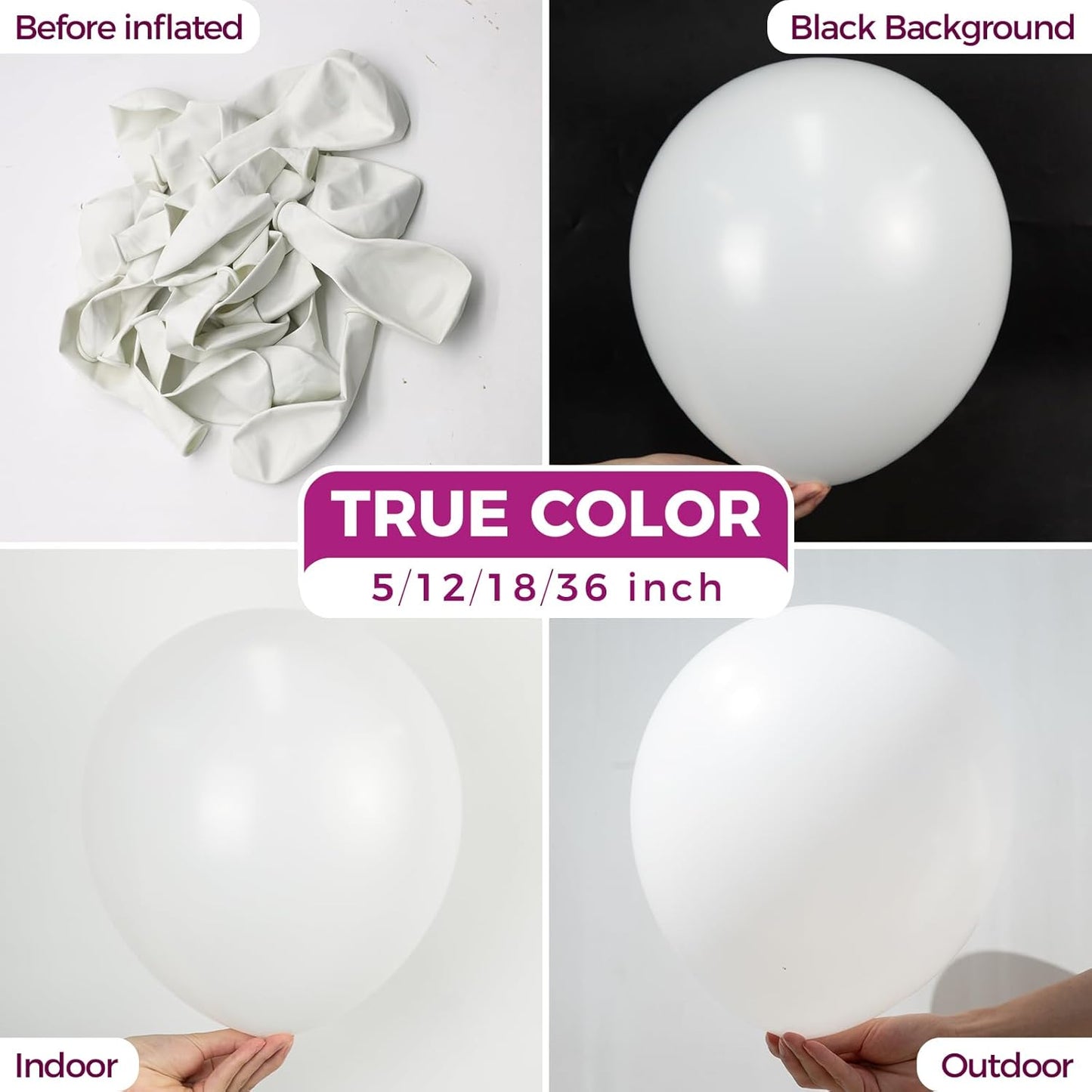 Bezente White Balloons Latex Party Balloons, 100 Pack 12 inch Round Helium Balloons for White Themed Wedding Graduation Birthday Engagement Bridal showe Party Backdrop Decorations