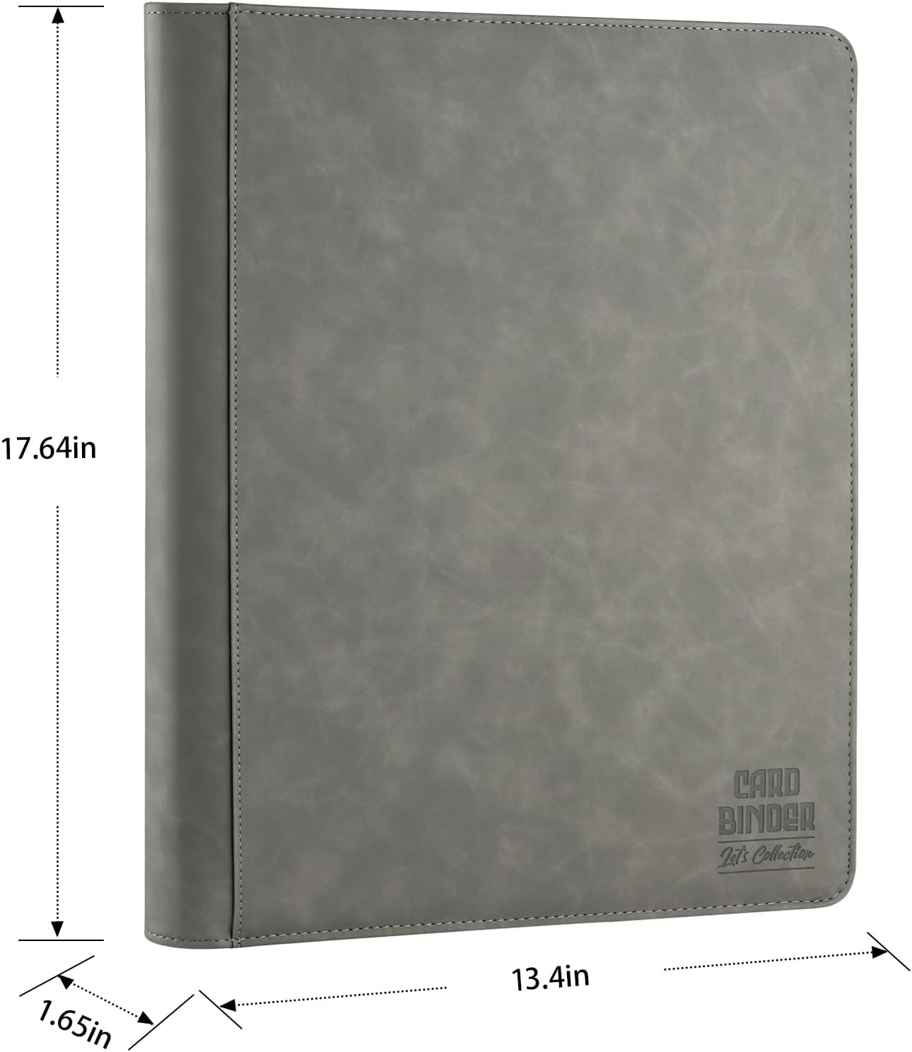 Premium Ringless Trading Card Binder - 1024 Capacity, 16 Side-Loading Pockets per Page, Archival Quality Protection & Anti-Slip Spine for TCG, MTG, Sports Cards (Gray)