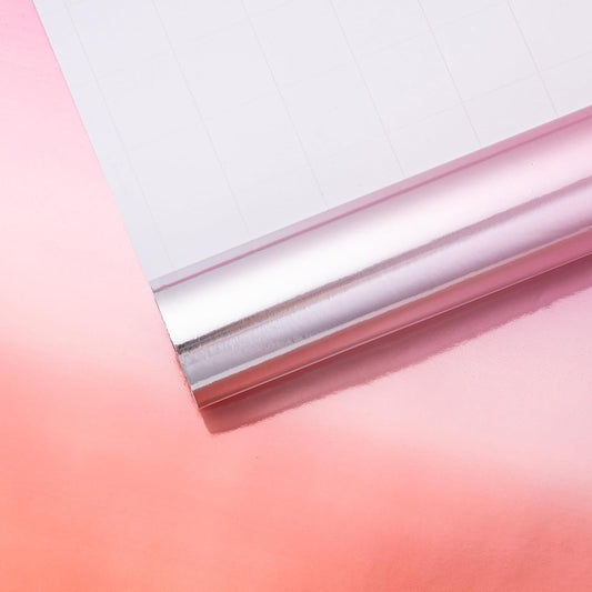 WRAPAHOLIC Ombre Foil Wrapping Paper - Mini Roll - 17 Inch X 33 Feet - Metallic Pink Gradient Color for Wedding, Birthday, Shower, Congrats, and Holiday