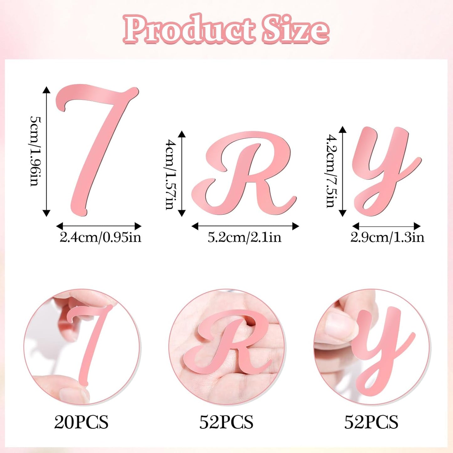 126 PCS Custom Name Cake Topper Acrylic Letters DIY Personalized A-Z & 0-9 Number Alphabet Cake Decoration For Wedding Anniversary Baby Shower Party Birthday Supplies (Rose Gold)