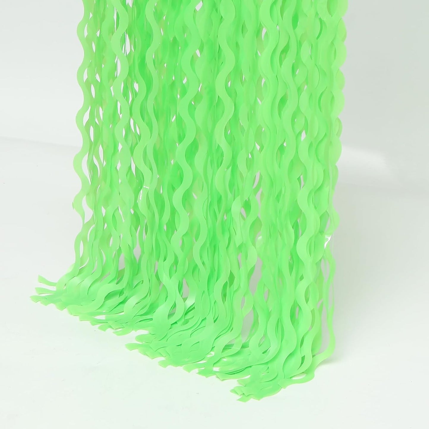 4 Pack Wavy Green Tinsel Backdrop Curtain - 3.3 ft x 6.6 ft Green Foil Fringe Curtains Photo Booth Prop Backdrop Streamer Birthday Party Decor