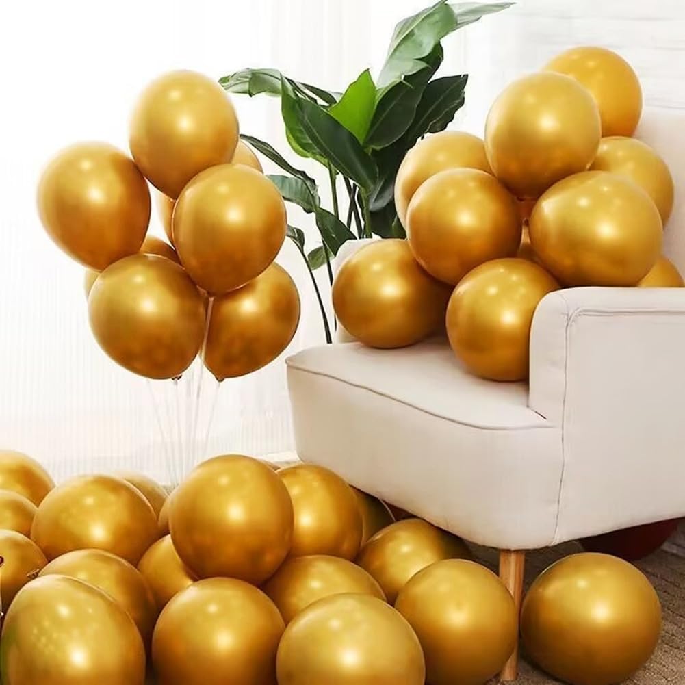 400 Pack Gold Balloons 5 Inch Metallic Chrome Gold Latex Small Balloon for Birthday Wedding Bridal Baby Shower Supplies Graduation Party Decorations