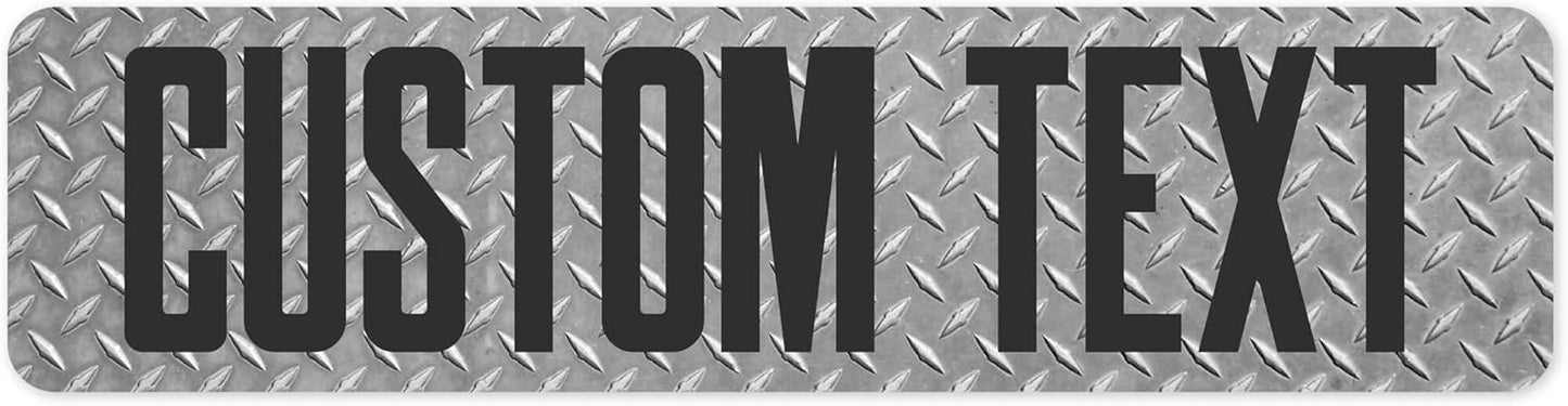 Custom Sign, Custom Street Sign, 11 Font Colors, 13 Font Styles, 4 Hole Options, 22 Sizes, 8x32 Inches, Rust Free DiBound, Fade Resistant, Made in USA by My Sign Center (Diamond Metal)