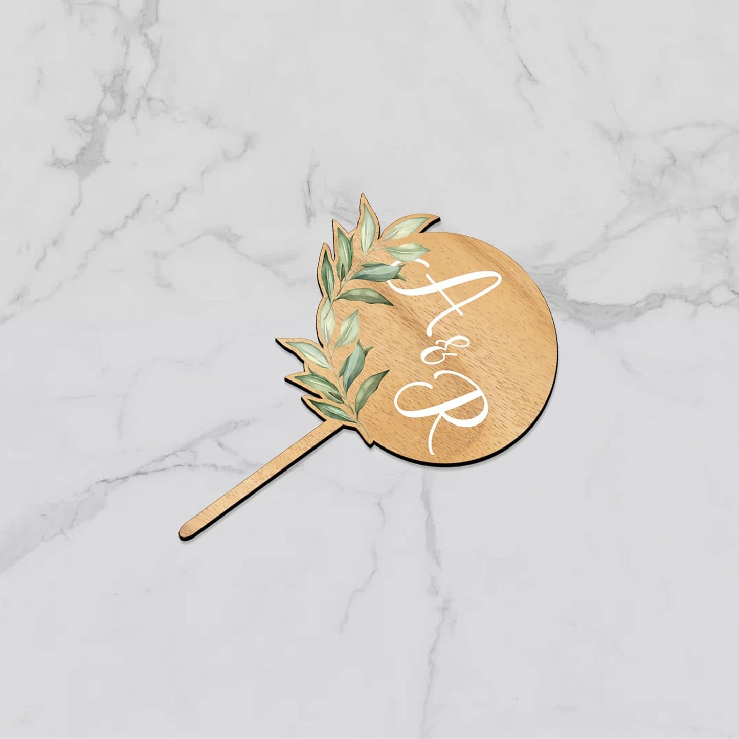 Custom Wedding Cupcake Toppers Personalized Cake Cupcake Decorations in Wood (12 PCS)