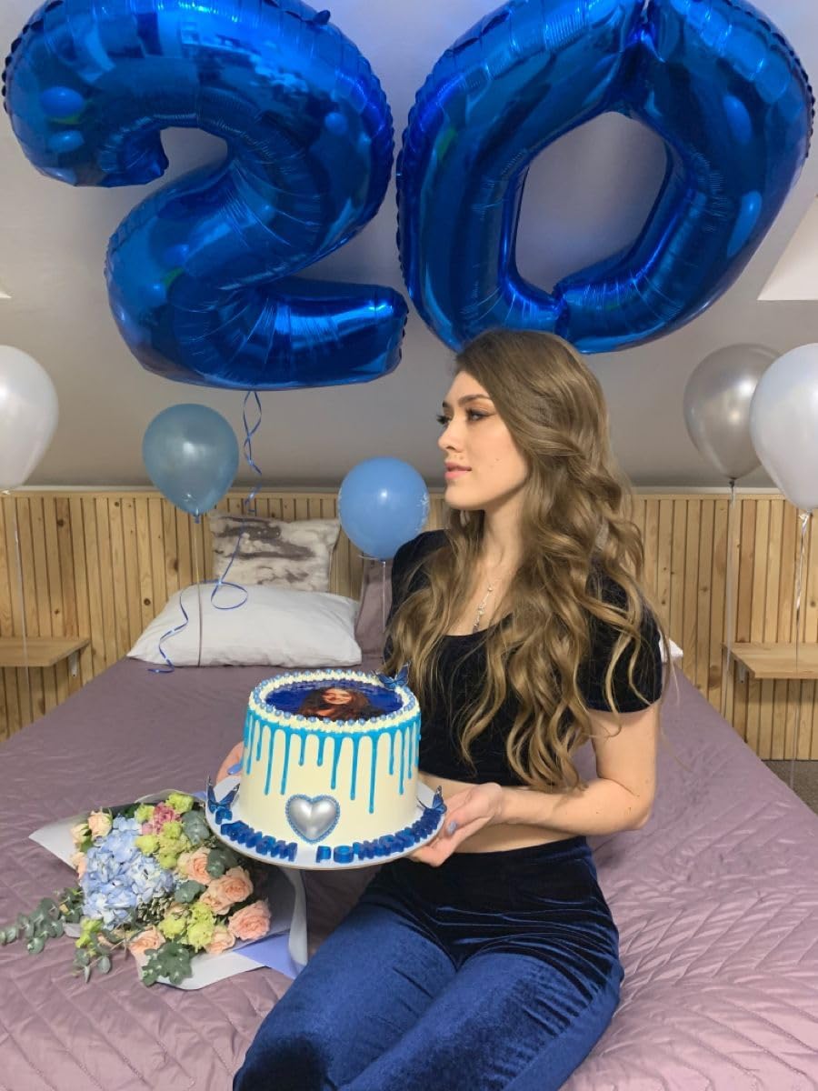 Night Blue 40 Inch 0 Number Balloons, 0 Decorations for 10 20 30 40 50 60 70 80 90 100 Birthday, Night Blue Foil Giant Birthday Graduations Anniversary Party Balloon