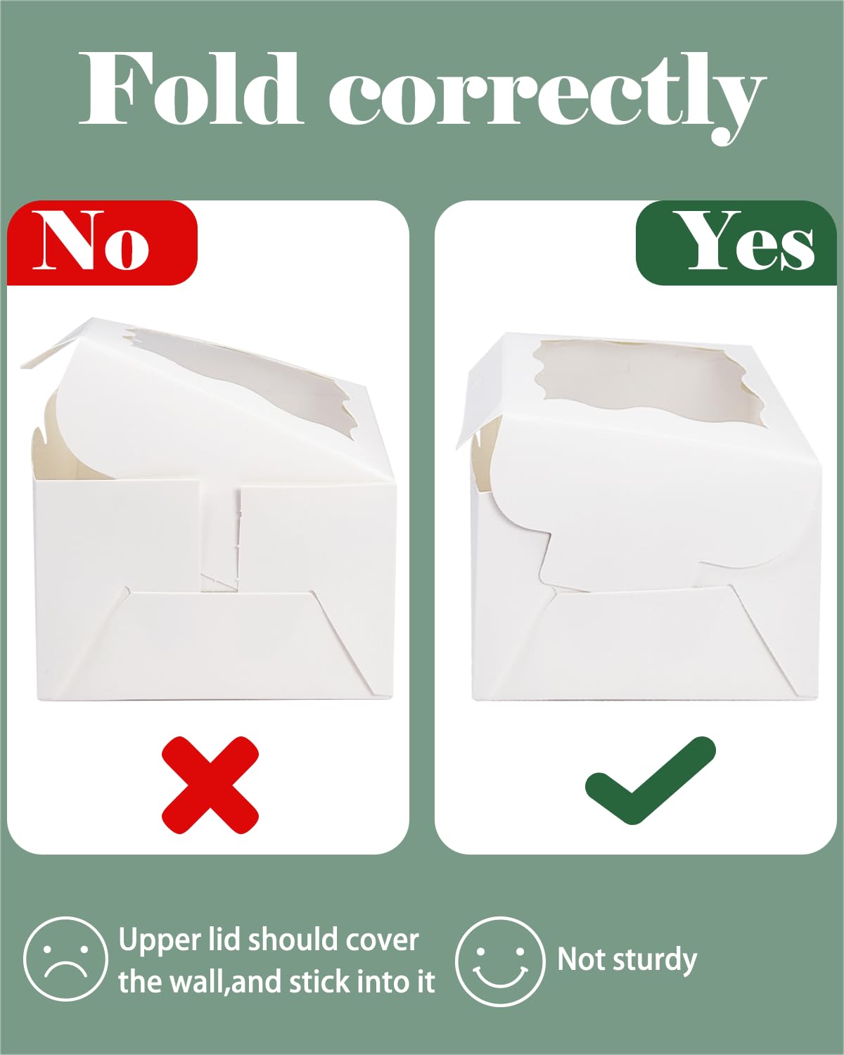 Bakepacker White Bakery Boxes with Window - 4x4x2.5 inches Small Size Pastry & Mini Cookie Boxes for Bakeries - Thick & Sturdy (100 Packs)