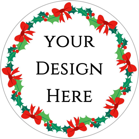 100-1000pcs Custom Stickers Merry Christmas Stickers Personalized Labels Adhesive Xmas Decorative Envelope Seals Stickers for Cards Gift Boxes(Round-1)