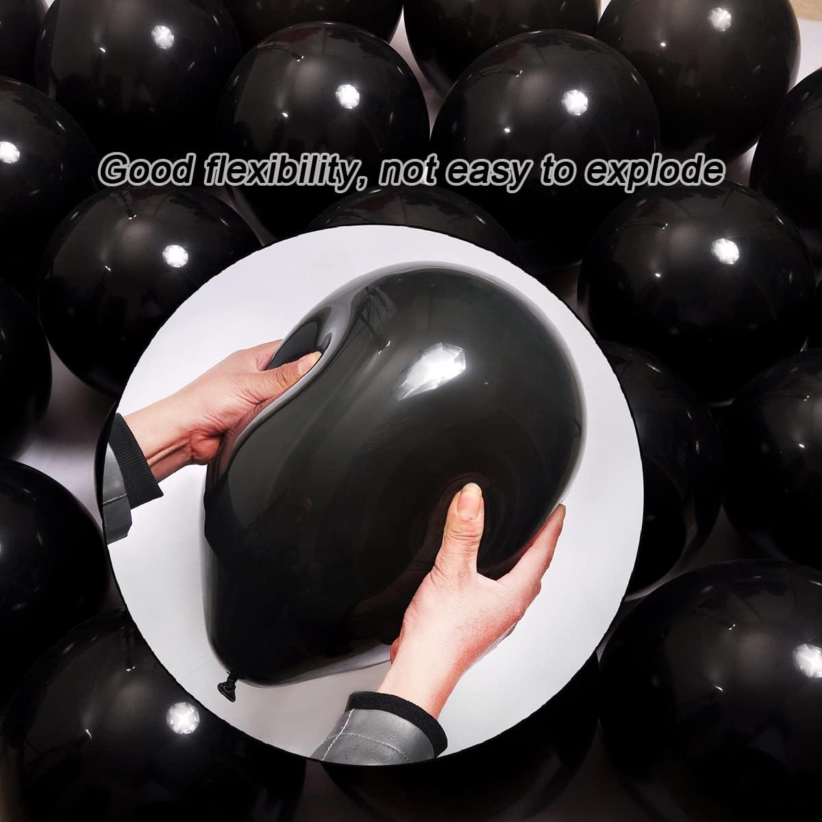 300 Pack Black Balloons 12 inch Black Latex Party Balloon Bulk for Various Party Events Decorations