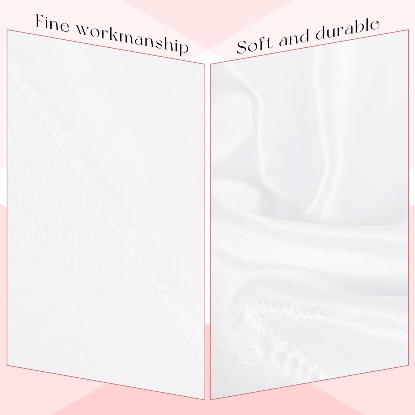 10 Packs Satin Tablecloth 57 x 108 Inch White Rectangular Table Cloth Silk Tablecloth Smooth Fabric Overlay Satin Table Cover Decoration for Wedding Party Banquet Events